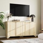 Large Buffet Sideboard Cabinet With 4 Fluted Doors And Storage  Modern Storage