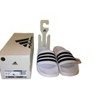 Adidas Adilette Shower Slides  Brand New White black Striped Men s Us 12 Gz5921 