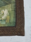 Vintage French Carl Spitzweg Art Scene Home Decor Wall Hanging Tapestry 41x35 Cm
