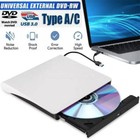Slim External Cd Dvd Rw Drive Usb 3 0 Writer Burner Player White For Laptop Pc