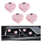 4pcs Bling Car Vent Clips With Rhinestone cute Heart Air Vent Clips For Pink