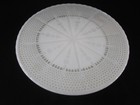 Anchor Hocking Ivory Milk Glass Cake Stand Pedestal Plate Gold Trim Mcm 10   