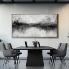 Framed Canvas Prints Abstract Black Wall Art 24x48 Inch