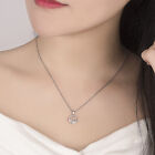 925 Sterling Silver Zircon Round Pendant Necklace Earrings Women Jewelry Set