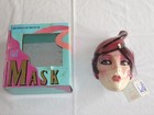 Vtg 80 s Clay Art Usa Hand Painted Ceramic Art Deco Lady Wall Mask W  Tag   Box