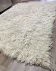 Super Thick Flokati Shaggy Area Rug Ivory Cream Color 76   l X 60   w