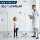 Iv Pole With Wheels Medical Portable Iv Stand With 4 Hooks  52 3    To 87    Heig   