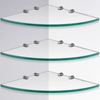 3 Pack Glass Bathroom Shower Shelves Extra Thick Wall Mounted Shelves Clear F   