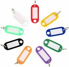 25-200 Plastic Key Tags Metal Ring Luggage Card Name Label Keychain Split Rings