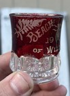 Antique 1905 Beach Devil Wildwood Nj Souvenir Ruby Glass