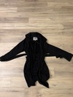 Ugg Men   s Black Hooded Belted Fleece Robe Size L xl Polyester Logo Tie