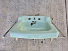 Vintage Antique Porcelain Green Bathroom Sink Towel Hanger 17 x19  Wall Mount