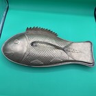 Vintage Large Brass Fish-shaped Tray With Lid Trinket Holder 18    By 8   