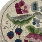 Martin Importing Hand-hooked Chair Pad 15  Round Queen Ann Floral Virgin Wool