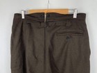 Antique 1920s French Workwear  boro  Brown Faded Suspender Buckle Back Wool Wint