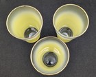Vintage Blendo Yellow Frosted With Gold Rimmed Tumbler Glasses Set Of Three