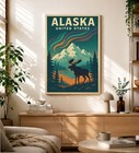Alaska Vintage Travel Poster Usa States Wall Art Retro Print Large 36x24