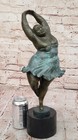 Handcrafted Botero Tribute Curvy Female Bronze Sculpture Marble Base Statue Sale