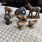 Vintage 1940s Auburn Rubber Toys Farm Animals Lot Of 7 Total   Made In The Usa