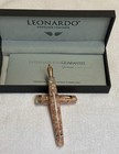 Leonardo Momento Zero Fountain Pen In Angel Skin With Gold Trim  Broad Nib New