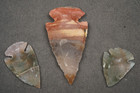 3 Translucent 2 4   1 5    1 2  Flint Arrowheads Spear Point Knife Blade I-778