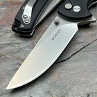 Vortek Shroud Black G10 Handles Button Lock D2 Flip Blade Folding Pocket Knife