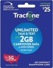 25 Unlimited Talk   Text With 2gb Data - 30 Day Tracfone Smartphone Plan
