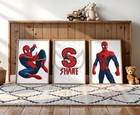 Spiderman Personalized Name Print Set  Superhero Room Decor  digital Download 