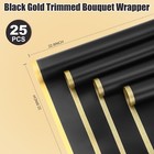 Papel De Regalo 25 Hojas Negro Y Dorado Para Ramos Flores Buchones Baby Shower