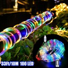 Strip Rope Light Tube String Outdoor Garden Party Decoration Lights 33ft 100 Led
