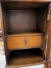 Antique Oak Tabletop Display Cabinet Glass Door Drawer Victorian Edwardian