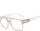 Fashion Men s Sunglasses Designer Gold Metal Frame Clear Vintage Hip Hop Model