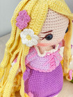 Handmade Amigurumi Crochet Doll  Cute Plush Toy With Long Hair  Stuffed Gift