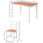 5pc Dining Table Chairs Set Solid Wood Kitchen Breakfast Dinette Furniture