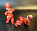 Vintage Pair Napco Red Devil Pixie Elf Figurine Ceramic