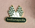 Indianapolis Crossed Racing Checkered Flags Travel Souvenir Lapel Pin Indiana