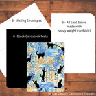 Paris Cafe Black Cats Card Kit  Handmade A2 Paper Crafting Kit With Envelopes