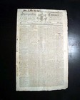 Rare 18th Century American Boston Massachusetts W  Nice Masthead 1793 Newspaper