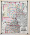 1875  Map Dakota Territory - Kansas - Nebraska - Minnesota - Original   17x14  