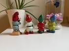 4 Vintage Elf Gnome Christmas Colorful Chalkware Figurines Rb Japan
