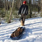 Winter Trek 3-person Large Snow Sled     5 5 Ft Heavy-duty Plastic Toboggan Pull