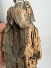 Antique Chinese Qing Dynasty 1800s Carved Wooden Polychrome Seated Deity Statue
