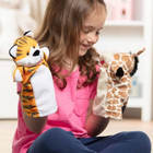 Melissa   Doug Zoo Friends Hand Puppets 4pk - Elephant  Giraffe  Tiger  