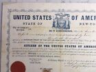 Antique Court Of New York City Civil War Citizenship Document 1865 Citizen