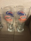  2 miller Lite Chicago Bears 9    Tall Pilsner Style Beer Glasses 24 Oz