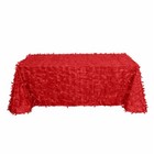 Red 90 x156  Taffeta Rectangular Tableclothd 3d Leaves Design Party Event