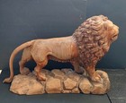 Antique Vntg Huge Rare Gothic Wood Carved Lion Figure Statue Sculpture