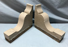 Antique Vintage Pair Brown 10x12 Wood Corbel Chunky Porch Brackets Old 1881-25b