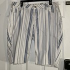 Est  1946 Denim Women   s Striped Bermuda Shorts 16w Mid Rise Relaxed 5-pocket