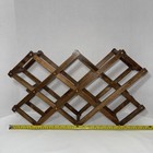 Vtg Wood Wine Rack 8 Bottle Slot Accordion Foldable Rustic Mid Century Modern